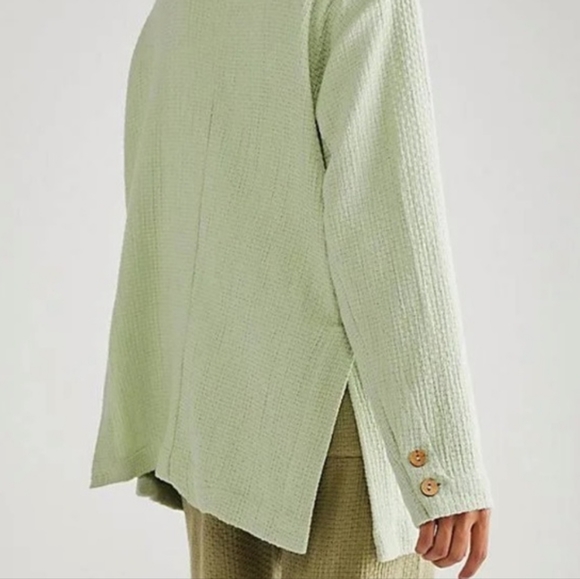 NWT Free People Like a Cloud Blazer Tender Fern Mint Green - Picture 4 of 10